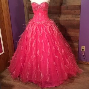 Mori Lee Hot Pink Prom Dress
